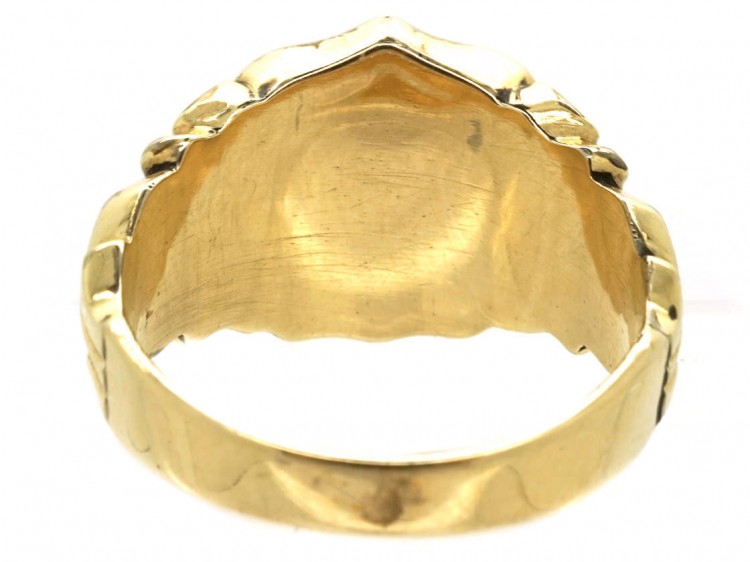 Victorian 15ct Gold & Banded Onyx Signet Ring With B Intaglio