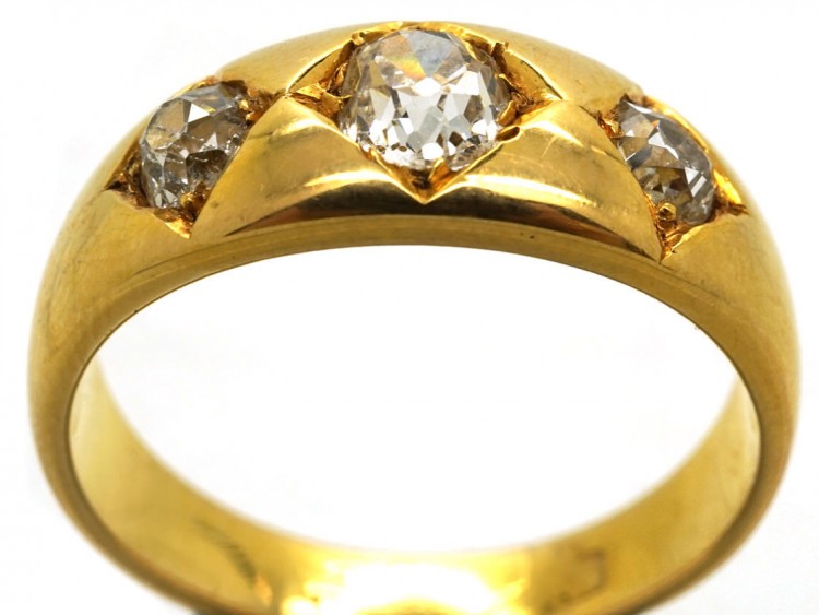 Victorian 18ct Gold, Three Stone Diamond Ring
