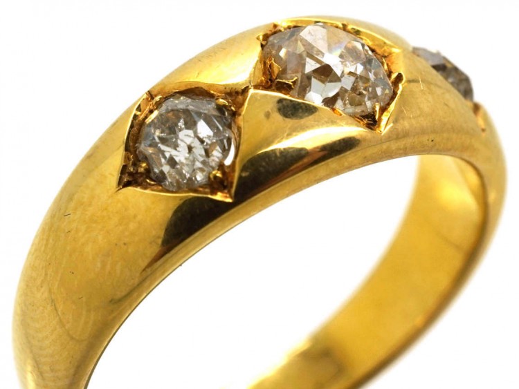 Victorian 18ct Gold, Three Stone Diamond Ring