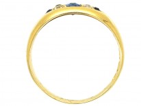 Edwardian 18ct Gold, Sapphire & Diamond Boat Shaped Ring