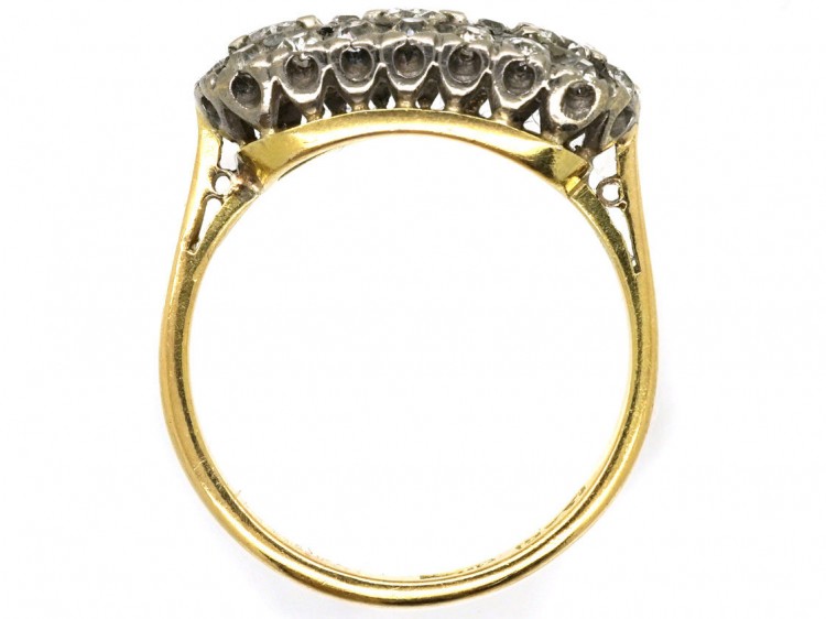 Edwardian 18ct Gold Three Stone Cluster Ring