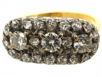Edwardian 18ct Gold Three Stone Cluster Ring