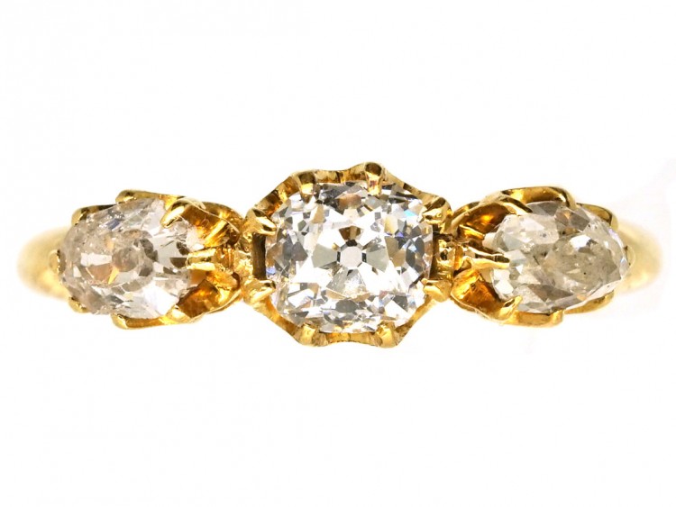 Edwardian 18ct Gold Three Stone Diamond Ring