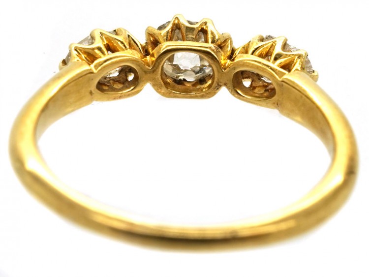 Edwardian 18ct Gold Three Stone Diamond Ring