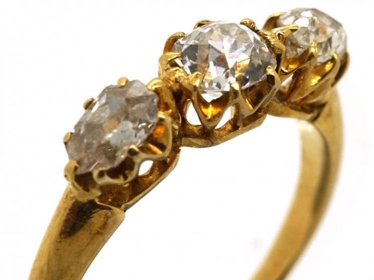 Edwardian 18ct Gold Three Stone Diamond Ring