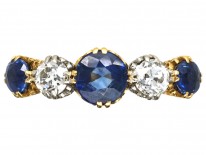 Edwardian 18ct Gold, Sapphire & Diamond Five Stone Ring