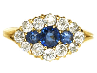 Edwardian 18ct Gold, Diamond & Sapphire Ring