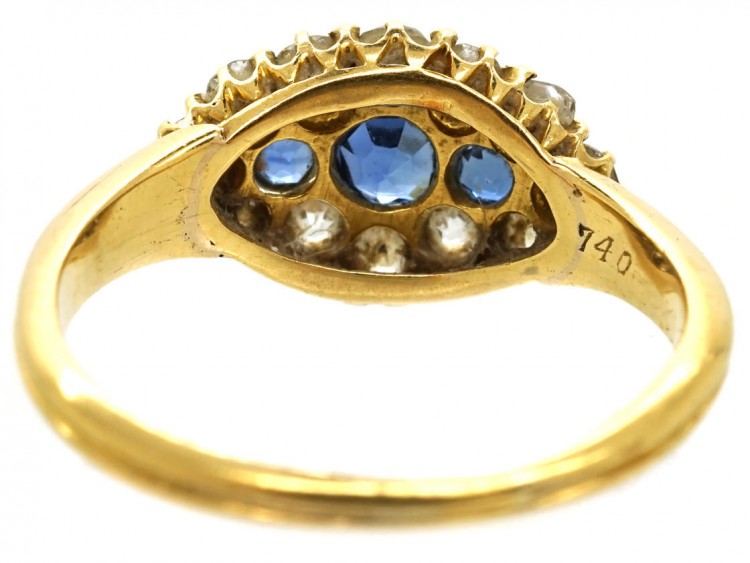 Edwardian 18ct Gold, Diamond & Sapphire Ring