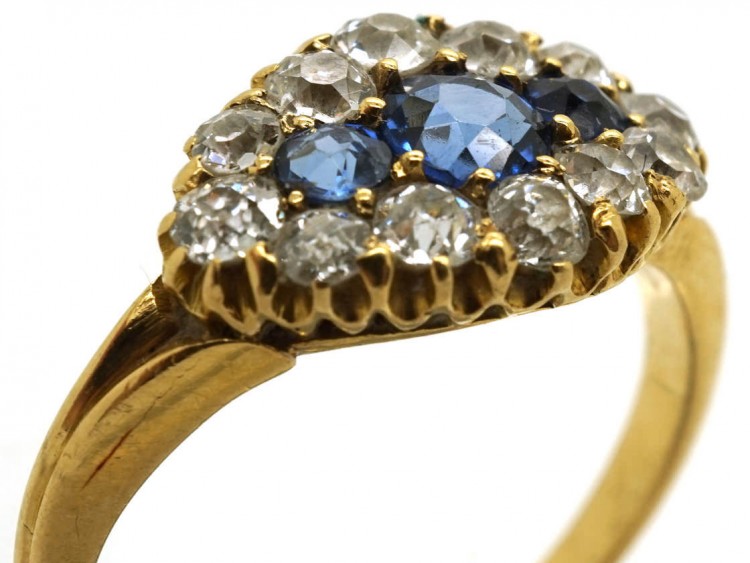 Edwardian 18ct Gold, Diamond & Sapphire Ring