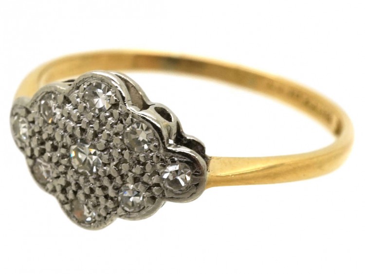 Edwardian Diamond, 18ct Gold & Platinum Diamond Shaped Ring