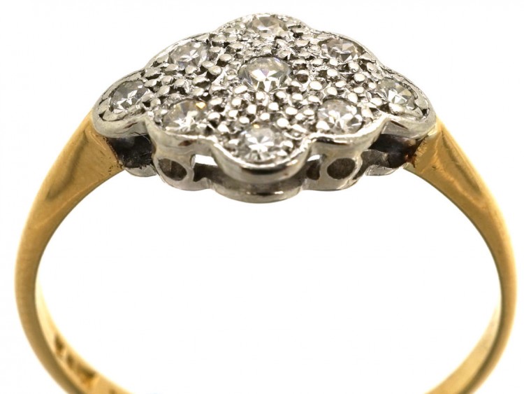 Edwardian Diamond, 18ct Gold & Platinum Diamond Shaped Ring