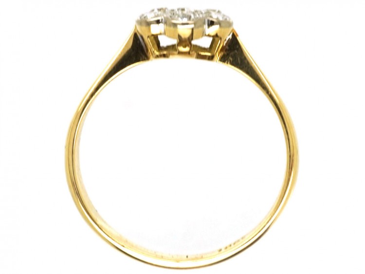 Edwardian 18ct Gold, Platinum & Diamond Cluster Ring