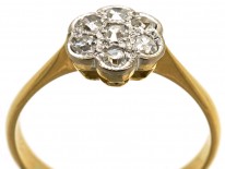 Edwardian 18ct Gold, Platinum & Diamond Cluster Ring