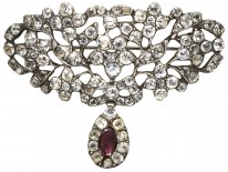 Georgian Silver, Garnet & Paste Brooch