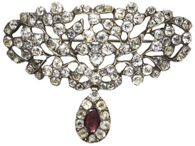 Georgian Silver, Garnet & Paste Brooch Georgian Silver, Garnet & Paste Brooch