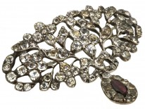 Georgian Silver, Garnet & Paste Brooch