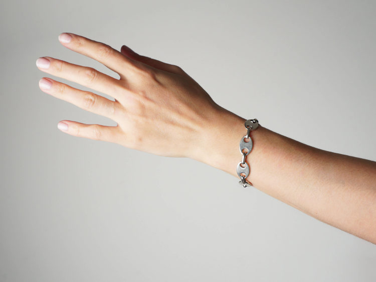 Silver Anchor Link Bracelet