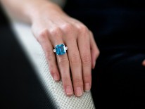 18ct White Gold, Aquamarine & Diamond Ring