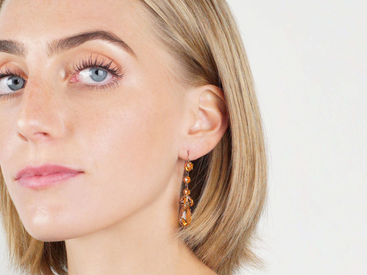 Victorian Gold & Citrine Drop Earrings