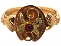 Two Colour Gold Hands & Horseshoe Ring