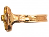 Two Colour Gold Hands & Horseshoe Ring