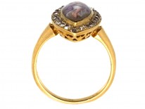 Victorian 18ct Gold & Diamond & Enamel Miniature of a Nymph Ring