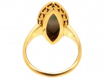 Victorian 18ct Gold & Diamond & Enamel Miniature of a Nymph Ring