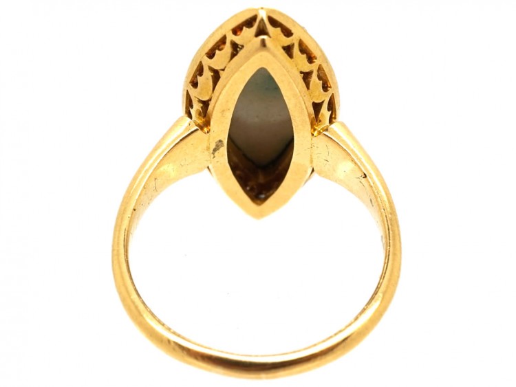 Victorian 18ct Gold & Diamond & Enamel Miniature of a Nymph Ring