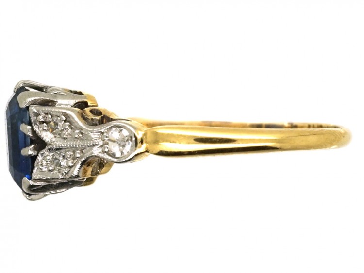 Edwardian 18ct Gold & Platinum, Sapphire & Diamond Ring