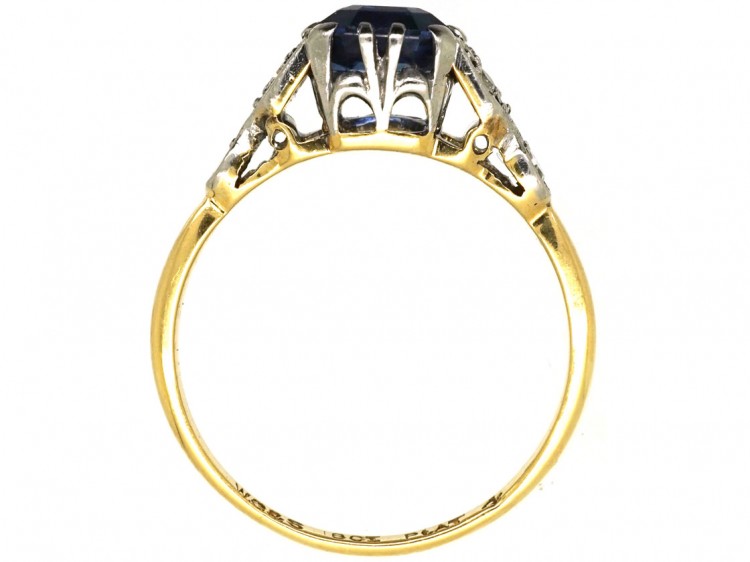 Edwardian 18ct Gold & Platinum, Sapphire & Diamond Ring