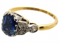 Edwardian 18ct Gold & Platinum, Sapphire & Diamond Ring