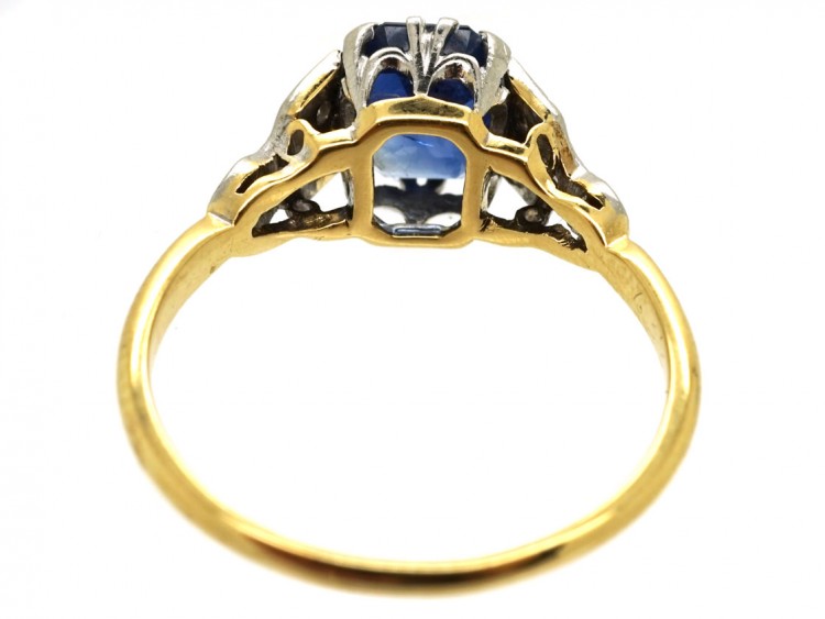 Edwardian 18ct Gold & Platinum, Sapphire & Diamond Ring