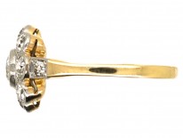 Early 20th Century 14ct White Gold Diamond Cluster Ring With Diamond Shoulders