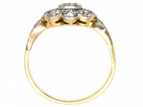 Early 20th Century 14ct White Gold Diamond Cluster Ring With Diamond Shoulders