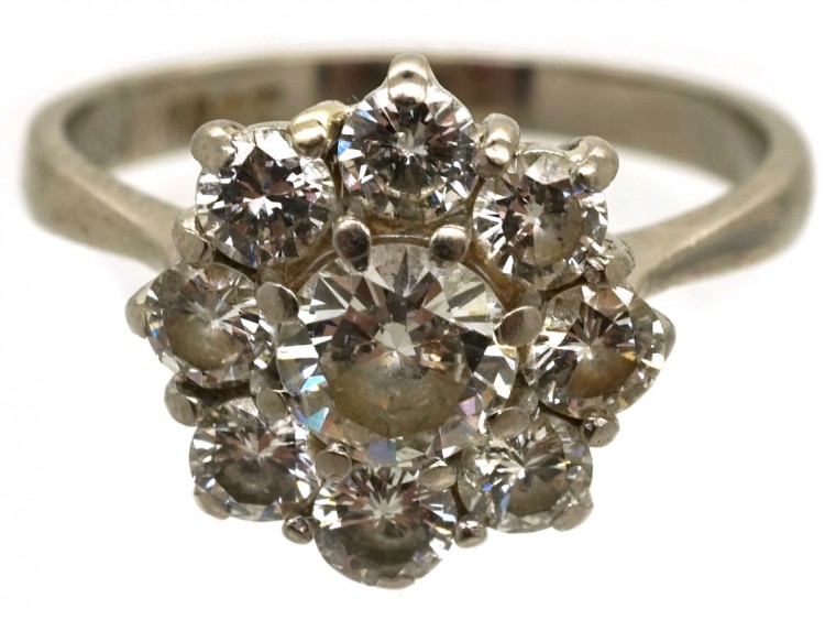 18ct White Gold Diamond Cluster Ring