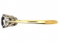 18ct Gold & Platinum, Three Stone Sapphire & Diamond Ring