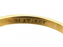 18ct Gold & Platinum, Three Stone Sapphire & Diamond Ring