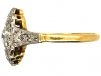Art Deco Oval Diamond Cluster Ring With Diamond Shoulders