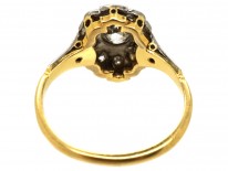 Art Deco Oval Diamond Cluster Ring With Diamond Shoulders