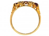 Edwardian 18ct Gold, Five Stone Burma Ruby & Diamond Ring