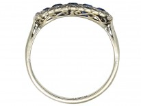 Edwardian Platinum, Sapphire & Diamond Boat Shaped Ring