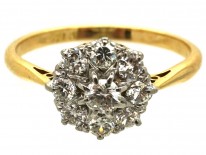 18ct Gold & Platinum Diamond Cluster Ring