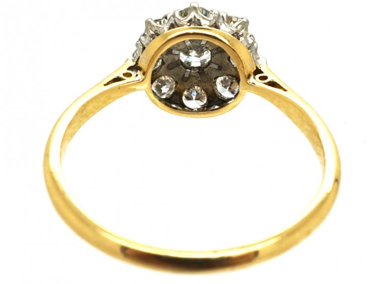 18ct Gold & Platinum Diamond Cluster Ring