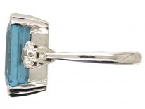 18ct White Gold, Aquamarine & Diamond Ring