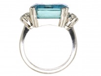 18ct White Gold, Aquamarine & Diamond Ring