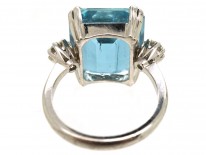 18ct White Gold, Aquamarine & Diamond Ring
