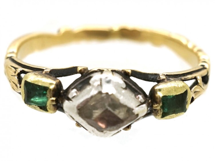 Georgian Emerald & Diamond Ring