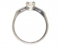Platinum & Diamond Solitaire Ring With Diamond Set Shoulders