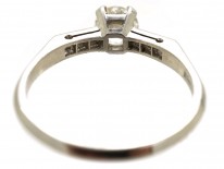 Platinum & Diamond Solitaire Ring With Diamond Set Shoulders