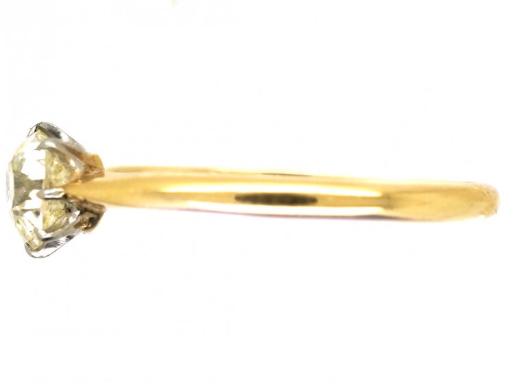 Edwardian 18ct Gold, Diamond Solitaire Ring